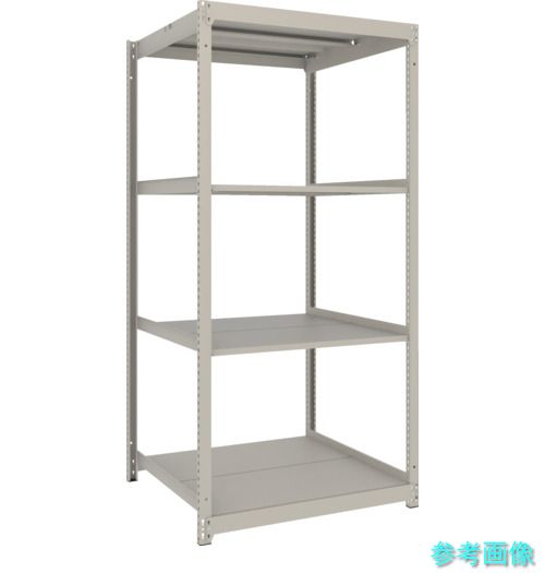 TRUSCO UL6464 スチールラック 薄板ラック(棚板分割タイプ、耐荷重100Kg)1200×595×H1800 4段単体 ネオグレー
