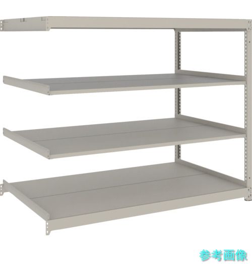 TRUSCO UL4664B スチールラック 薄板ラック(棚板分割タイプ、耐荷重100Kg)1800×595×H1200 4段連結 ネオグレー