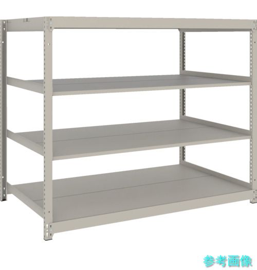 TRUSCO UL4664 スチール写真仕合わせ 薄板仕合わせ(棚板取りわける印字機、耐荷重100Kg)1800×595×H1200 4段単体 ネオ薄墨色