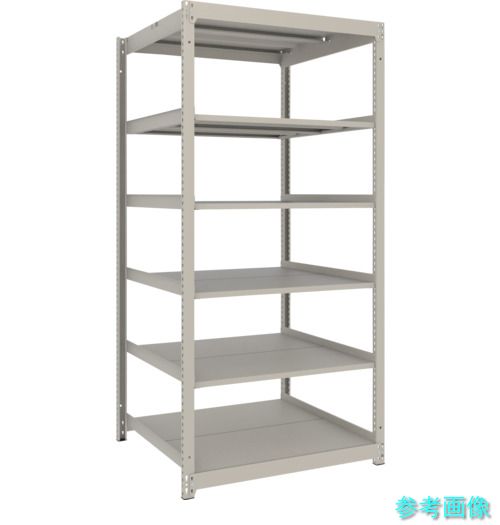TRUSCO UL6466 スチールラック 薄板ラック(棚板分割タイプ、耐荷重100Kg)1200×595×H1800 6段単体 ネオグレー