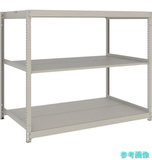 TRUSCO UL5563 スチールラック 薄板ラック(棚板分割タイプ、耐荷重100Kg)1500×595×H1500 3段単体 ネオグレー
