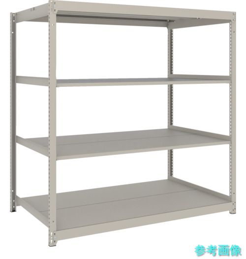 TRUSCO UL5594 スチール写真仕合わせ 薄板仕合わせ(棚板取りわける手合い、耐荷重100Kg)1500×875×H1500 4段単体 ネオ薄墨色