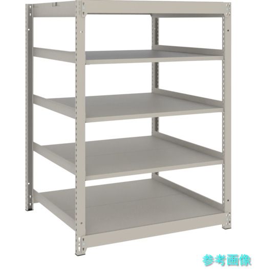 TRUSCO UL4465 スチールラック 薄板ラック(棚板分割タイプ、耐荷重100Kg)1200×595×H1200 5段単体 ネオグレー
