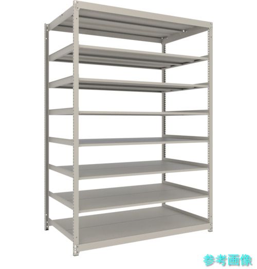 TRUSCO UL7668 スチールラック 薄板ラック(棚板分割タイプ、耐荷重100Kg)1800×595×H2100 8段単体 ネオグレー
