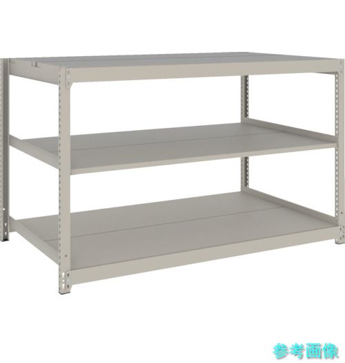 TRUSCO UL3663 スチールラック 薄板ラック(棚板分割タイプ、耐荷重100Kg)1800×595×H900 3段単体 ネオグレー