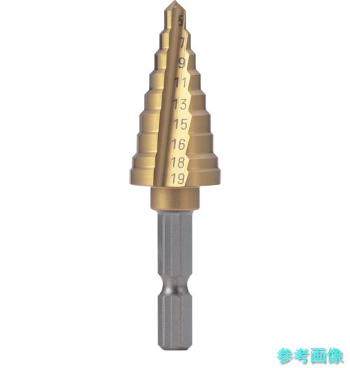 TRUSCO NMS-19EG-HA 六角軸灯し火とり備える用踏み段せん孔機 2枚刃チタン上塗り 19粍