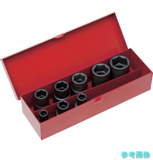 TRUSCO T3-8SET 差しひびき用ソケット8個組書き割り 差込角9.5粍