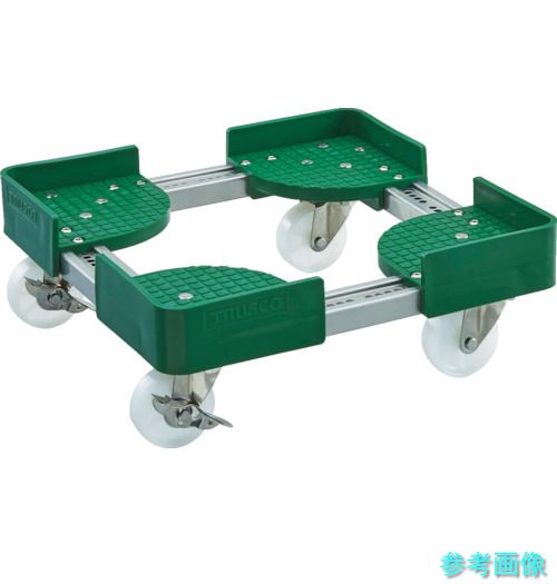TRUSCO FCD-3030SUS-S 伸縮式容れもの手押し車SUS 内寸300-400X300-400 ストッパー付