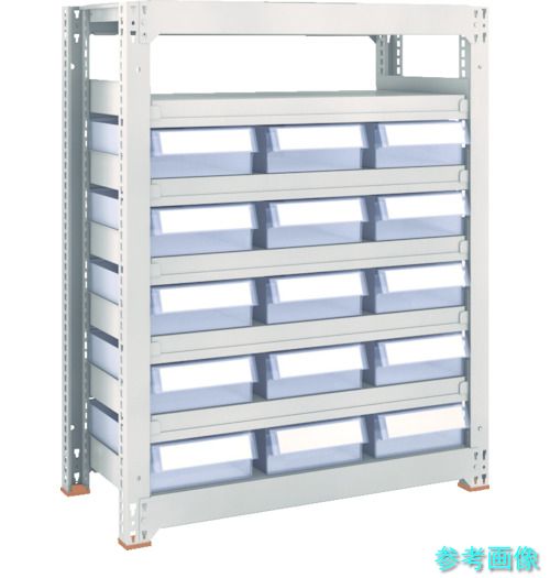 TRUSCO M3-4657-C5D30 スチール製中量ボルトレス棚 M3型 樹脂透明引出付 W1800×D471×H1200 小×5・大×30