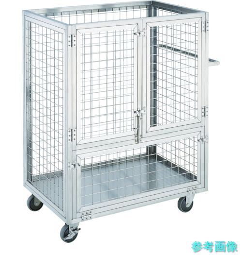 メーカー直送(北海道・沖縄・離島は除く) (TRUSCO) SUAD3-1275 オールステンレス製運搬車 オールステンレス製網台車 1200×750 全高1200 3ドアタイプ
