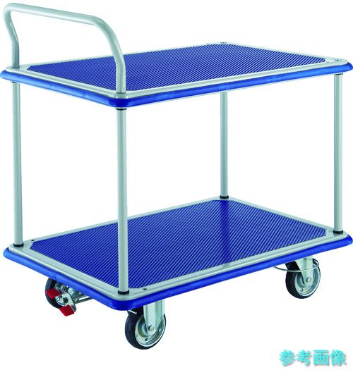 TRUSCO 204NJKRS-4 プレス製台車 ドンキーカート 片袖2段 4輪リングストッパー付