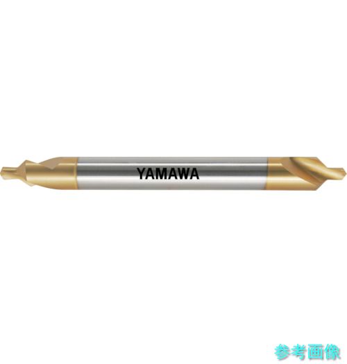 ヤマワ CE-QL-V-L-150-3X8 ロングシャンクコーティング強ねじれ溝A形90° センタ穴ドリル CE-QL V L150 3X90°X8 【1本】