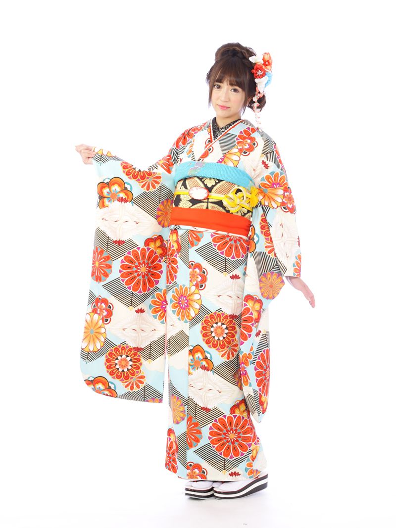 【レンタル】振袖レンタル |1月| 水色 結婚式 成人式 卒業式 レンタル着物 振袖 フルセット 小物 振り袖 きもの道楽 | 着物 きもの セット 着付け 小物セット バッグ 着付け小物セット 帯揚げ 振り袖レンタル 帯締め 袋帯 重ね襟 振袖用 着付けセット 送料無料 [0s0031] 44,200円