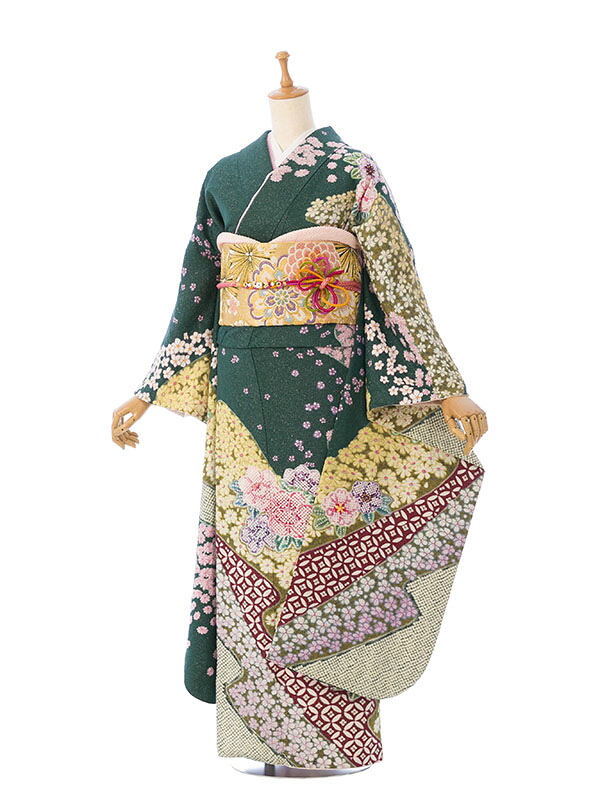 【レンタル】振袖　レンタル【2月～12月】結婚式 成人式 結納 卒業式 レンタル着物 振袖 貸衣装 フルセット 小物一式つき 振り袖 送料無料 5S461｜e-きものレンタル　店 11,100円