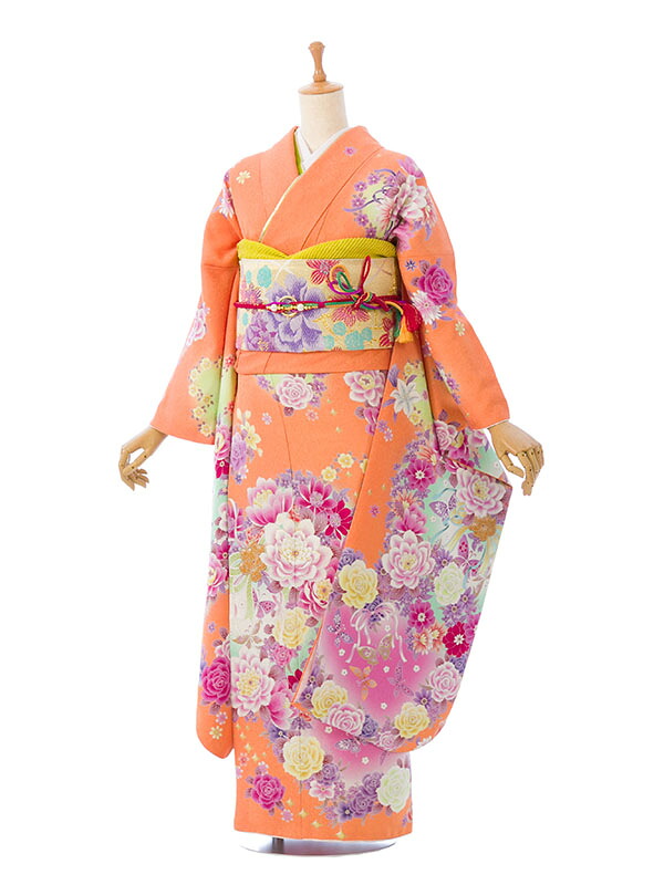 【レンタル】振袖　レンタル【2月～12月】結婚式 成人式 結納 卒業式 レンタル着物 振袖 貸衣装 フルセット 小物一式つき 振り袖 送料無料 6S483｜e-きものレンタル　店