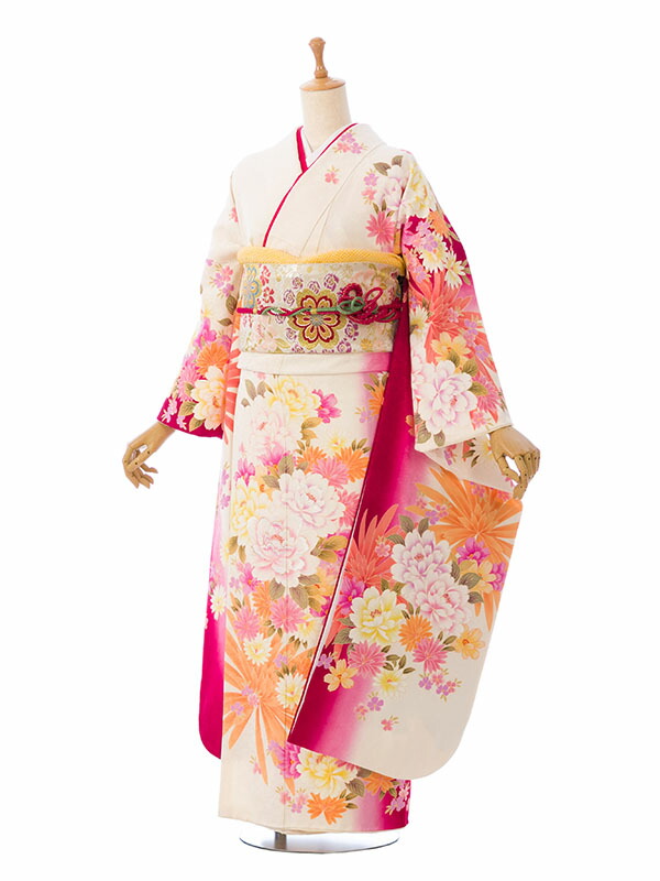 【レンタル】振袖　レンタル【2月～12月】結婚式 成人式 結納 卒業式 レンタル着物 振袖 貸衣装 フルセット 小物一式つき 振り袖 送料無料 6S829｜e-きものレンタル　店 12,768円