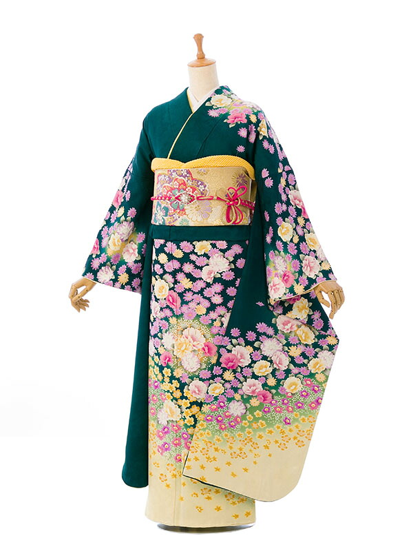 【レンタル】振袖　レンタル【2月～12月】結婚式 成人式 結納 卒業式 レンタル着物 振袖 貸衣装 フルセット 小物一式つき 振り袖 送料無料 6S041｜e-きものレンタル　店