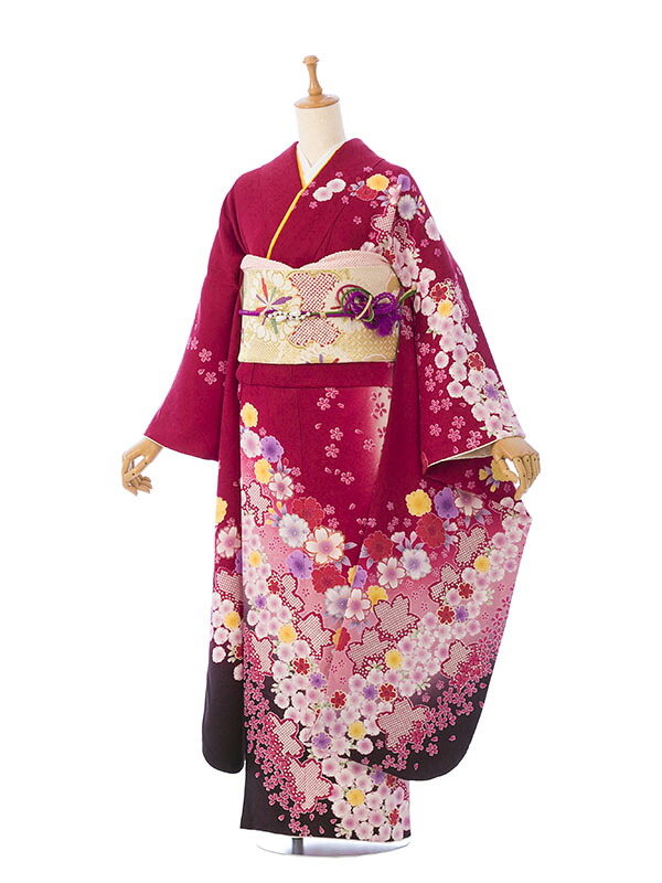 【レンタル】振袖 レンタル【1月】 結婚式 成人式 結納 卒業式 レンタル着物 振袖 貸衣装 フルセット 小物一式つき 振り袖 送料無料 6S354｜e-きものレンタル　店