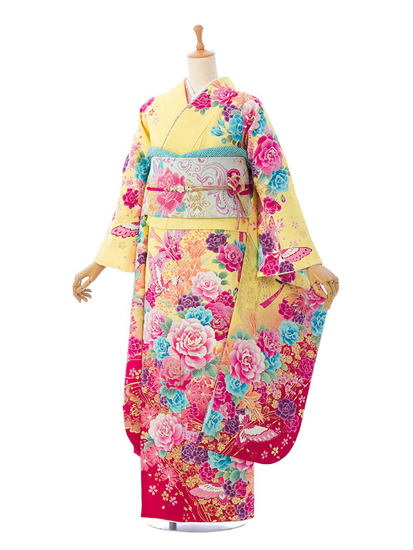 【レンタル】振袖 レンタル【1月】 結婚式 成人式 結納 卒業式 レンタル着物 振袖 貸衣装 フルセット 小物一式つき 振り袖 送料無料 7S516｜e-きものレンタル　店