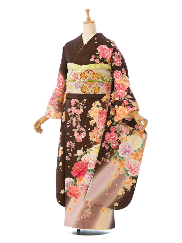 【レンタル】 振袖レンタル |2月～12月| ピンク地 結婚式 成人式 結納 卒業式 レンタル着物 振袖 貸衣装 フルセット 小物一式つき 振り袖 送料無料 新品足袋プレゼント 6S038｜e-きものレンタル　店