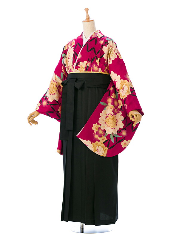 【レンタル】ワイドサイズ 卒業袴 15号～19号 2L 3L 158～163cm 卒業式 袴 レンタル アンティークレトロ 幅広 小物一式つき 新品足袋プレゼント 代引き手数料無料 E-8R1196_HDLA196｜e-きものレンタル　店