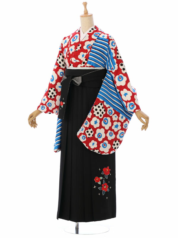 赤 袴レンタル 卒業袴 ブルー デザインとクオリティーで差をつける 153 158cm 和服 レンタル袴 卒業式 新品足袋プレゼント 赤 袴 女 卒業袴レンタル モダンアンテナ レンタル 小紋 セット Antenna 卒業式袴セット 袴レンタル はかま Modern 卒業式 袴セット 女性