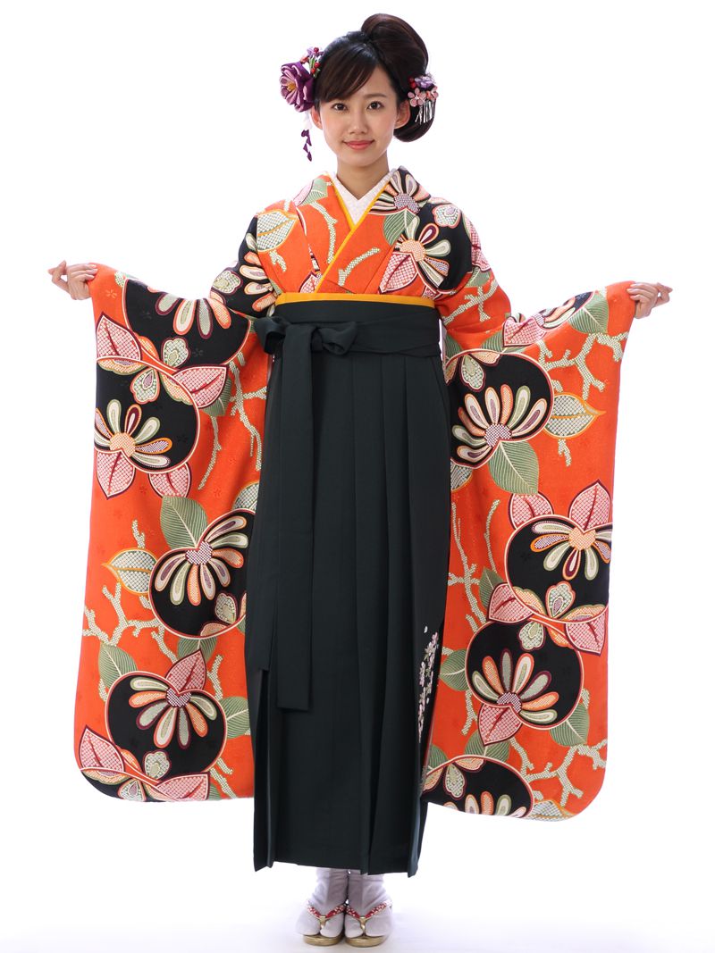 【レンタル】 卒業式 袴 レンタル 袴 卒業式 ワイドサイズ 3L 4Lサイズ 大きなサイズ 卒業式 袴セット 卒業袴 袴 レンタル 無料小物一式つき 送料無料 新品足袋プレゼント 80s0202_e-8h003-25-1｜e-きものレンタル　店