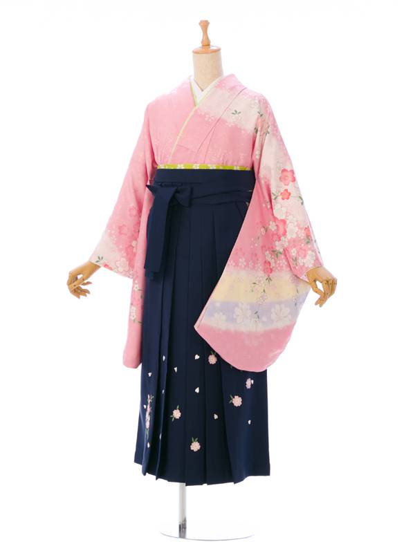 【レンタル】 卒業袴 レンタル 卒業式 袴 レンタル 着物 先生 きもの レンタル ピンク色 桜 京都 セットつき 小物一式つき 送料無料 新品足袋プレゼント R984_E-H115-23-9｜e-きものレンタル　店