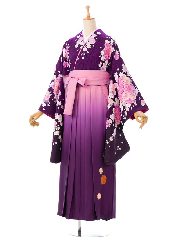 【レンタル】レンタル袴 着物 卒業袴 貸衣装 貸衣裳 女袴 袴 レンタル ☆新品足袋プレゼント☆ 女袴/着物レンタル 卒業袴セットレンタル R1333_HDL1333 2.5