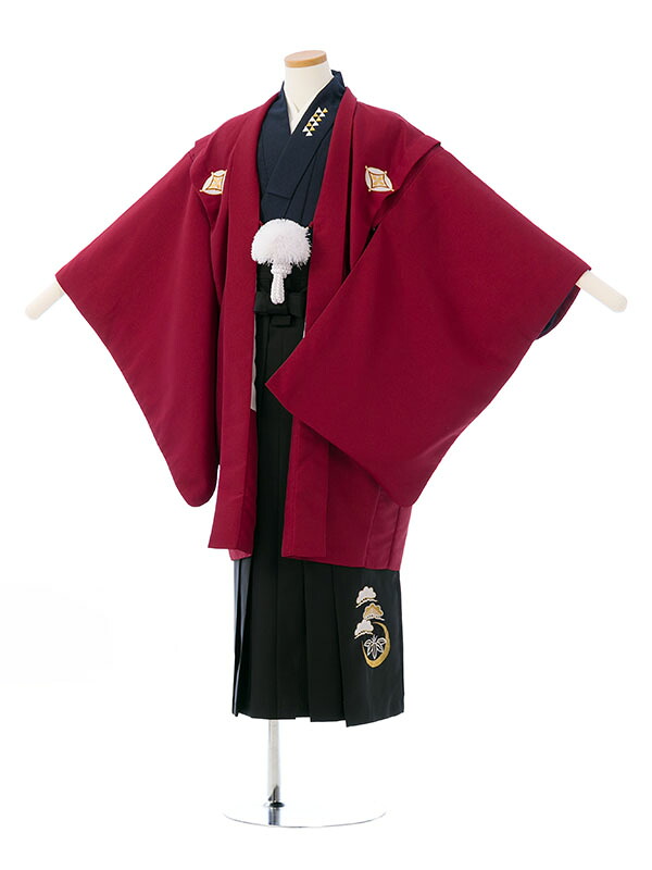 【レンタル】 卒業式 袴レンタル ジュニア着物男の子 結婚式 卒業式 1/2成人式 着物レンタル きもの小学生 送料無料 新品足袋プレゼント フルセット 男の子 羽織袴 小学生 はかま BV-081A