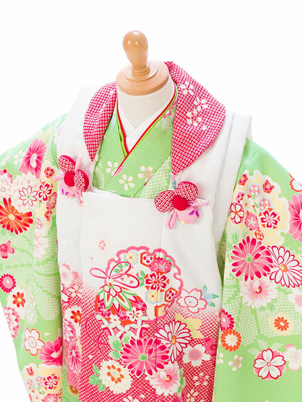 七五三 3歳女の子 人気ブランド 被布 花うさぎ キュートなミントグリーンで古典の吉祥柄を可愛らしく レンタル 結婚式 七五三 ブランド 花うさぎ 被布 白 赤 着物 ミントグリーン 雪輪 七五三 ３歳着物レンタル 七五三 被布 貸衣装 往復送料無料 七五三フルセット付
