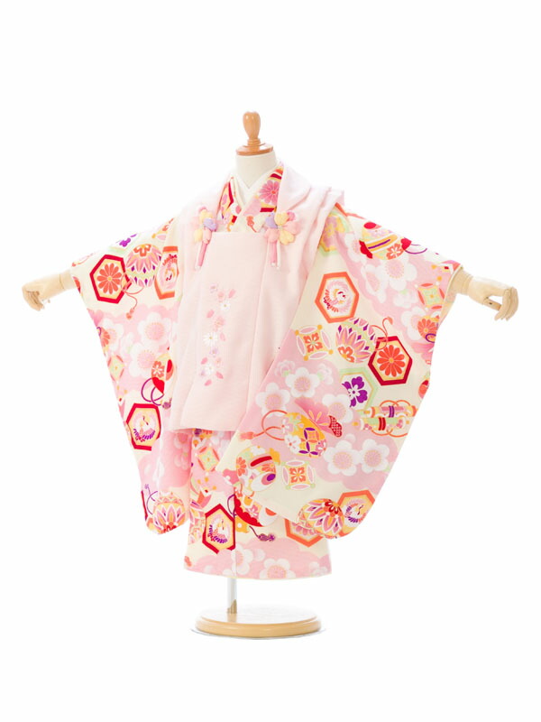 高評価 七五三 ３歳着物レンタル 被布 貸衣装 送料無料 七五三フルセット付 髪飾り付 簡単な着せ方マニュアル付 Haph Fucoa Cl