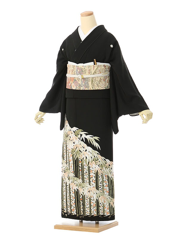 【レンタル】留袖 レンタル フルセット Mサイズ 155cm～163cm 13号まで 黒留袖 レンタル 50代 60代 末広付 結婚式 母親 和服 列席 親族 着物 送料無料 新品足袋プレゼント 小物一式付 草履バッグセット付 五つ紋 五三桐 結婚式 正装 和服 お値打ち 仲人 YP-2017