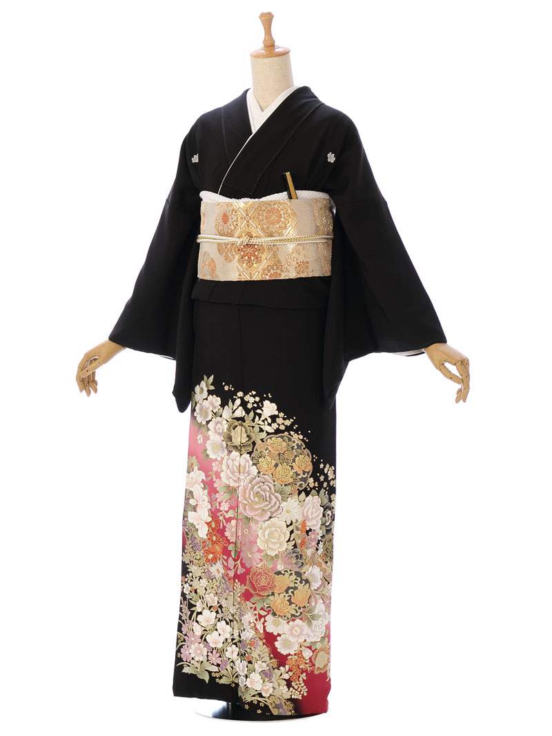 【レンタル】 留袖レンタル フルセット 新品 足袋プレゼント 高品質 ことほぎ 正絹 153cm～165cm Ｍサイズ 13号 黒留袖 結婚式 母親 送料無料 | 桂由美 着物レンタル セット バッグ 長襦袢 和装 小物 レンタル着物 草履 一式 留め袖レンタル 着物小物 レンタル留袖 MT-040