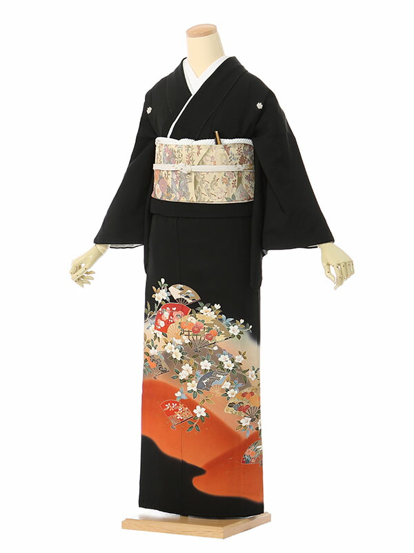 【レンタル】留袖 レンタル フルセット Mサイズ 145cm～155cm 13号まで 黒留袖 レンタル 40代 50代 末広付 結婚式 母親 和服 列席 親族 着物 送料無料 新品足袋プレゼント 小物一式付 草履バッグセット付 五つ紋 五三桐 結婚式 正装 和服 お値打ち 仲人 74A235