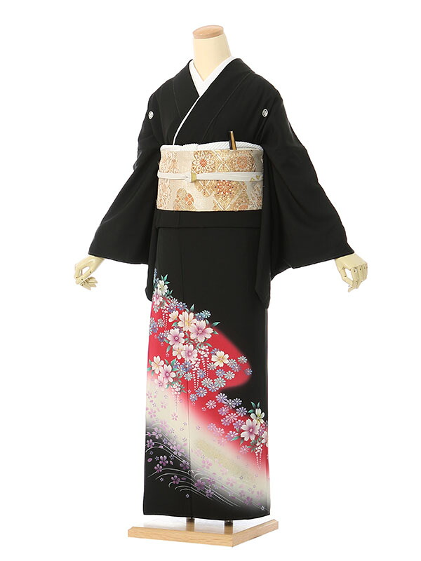 【レンタル】留袖 レンタル フルセット Mサイズ 155cm~160cm 13号まで 黒留袖 レンタル 40代 50代 末広付 結婚式 母親 和服 列席 親族 着物 送料無料 新品足袋プレゼント 小物一式付 草履バッグセット付 五つ紋 五三桐 結婚式 正装 和服 お値打ち 仲人 HAA2266|e-きものレンタル 店