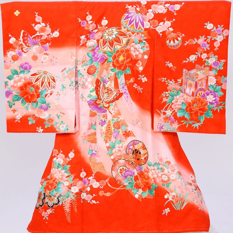 楽天市場】【レンタル】 孔雀 蝶 まり 産着レンタル 着物