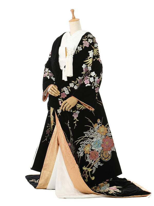 【レンタル】送料無料 新品足袋プレゼント 代引き手数料無料 花嫁 花婿 和装レンタル 色打掛 紋付 貸衣装 格安レンタル 色打ち掛け 着物 神前式 神社 挙式 和装 黒紋付 結婚式 | 紋付羽織袴 紋付袴 打掛 セット 正絹 結婚 披露宴 花嫁衣装 フルセット 前撮り 3F540|e-きものレンタル 店