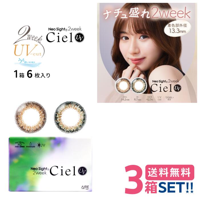 ネオサイト2ウィークシエルUV 【3箱】(1箱6枚入り)【ポスト便送料無料】 2週間使い捨て NeoSight 2week CielUV カラーコンタクト カラコン color 白宮みずほ【代引不可】【メーカー正規品】【度あり】【度なし】