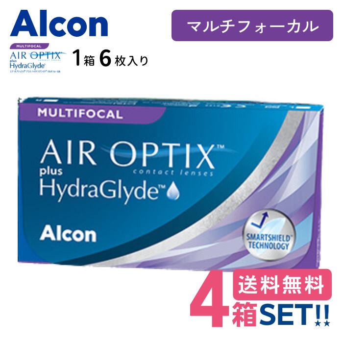 日本アルコン エアオプティクスプラスハイドラグライドマルチフォーカル【4箱】（1箱6枚入り口・入口）【製造業者直送貨物輸送】Alcon airoptix plus hydraglyde multifocal エア湖遠近 遠近両用2週使い捨て2週間2week