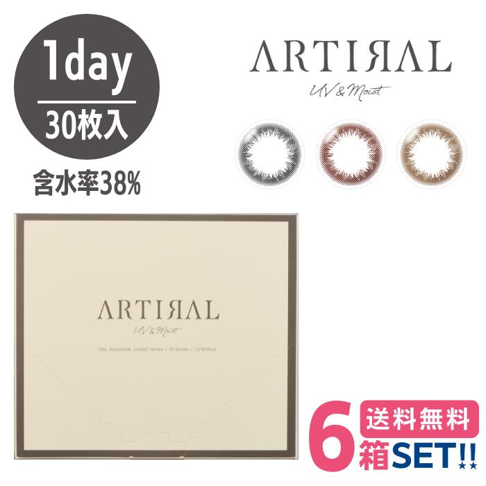 SHO-BI アーティラル UV モイスト 低含水率38% (1箱30枚入り)【含水率38%】【6箱】【送料無料】 1日 使い捨て カラコン カラーコンタクト サークルレンズ UVカット 度あり 度なし 処方箋不要 ARTIRAL 1day UV&MOIST