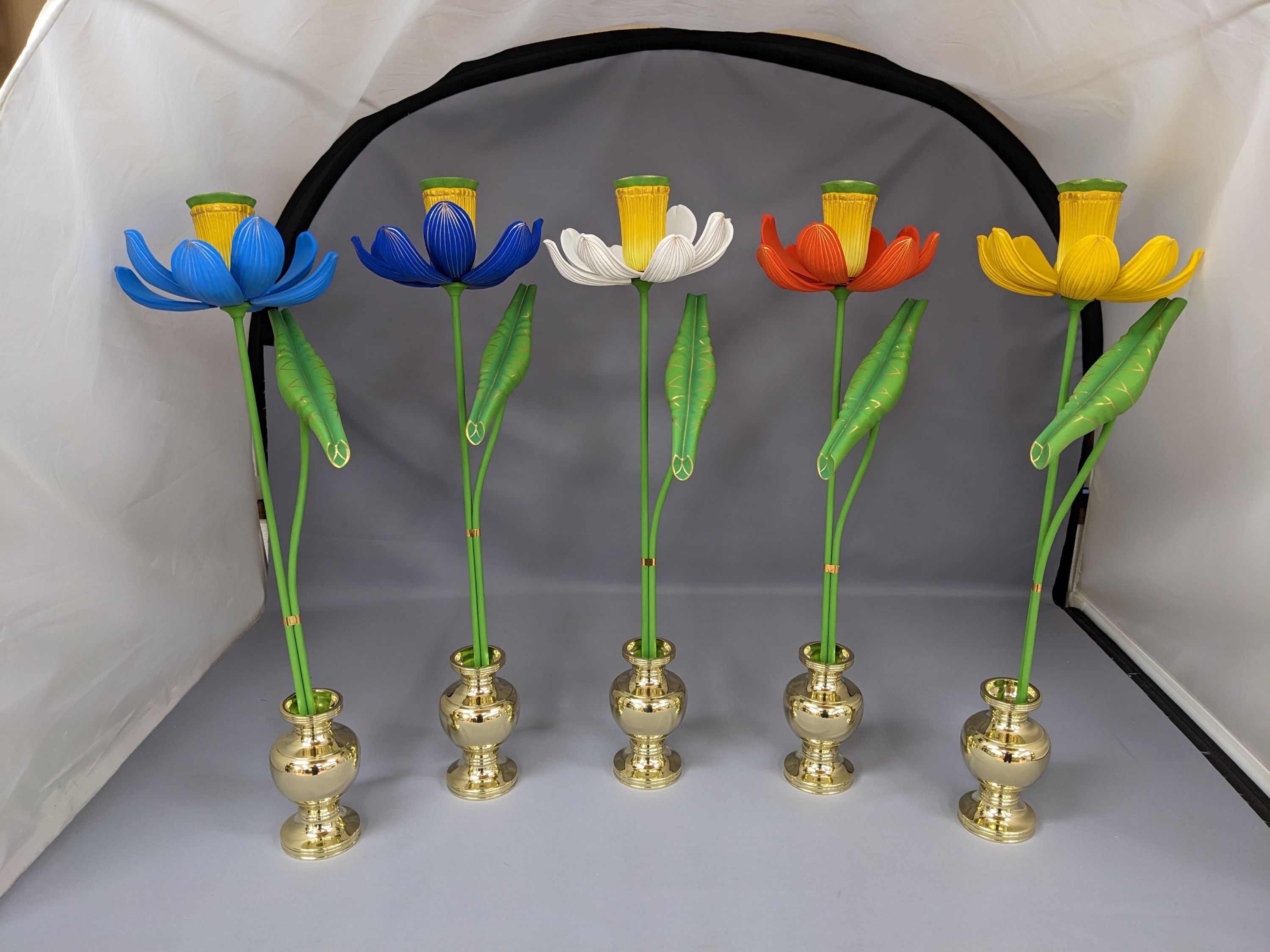 一葉一花 五瓶用 木製 開花|仏具のKISHO 店
