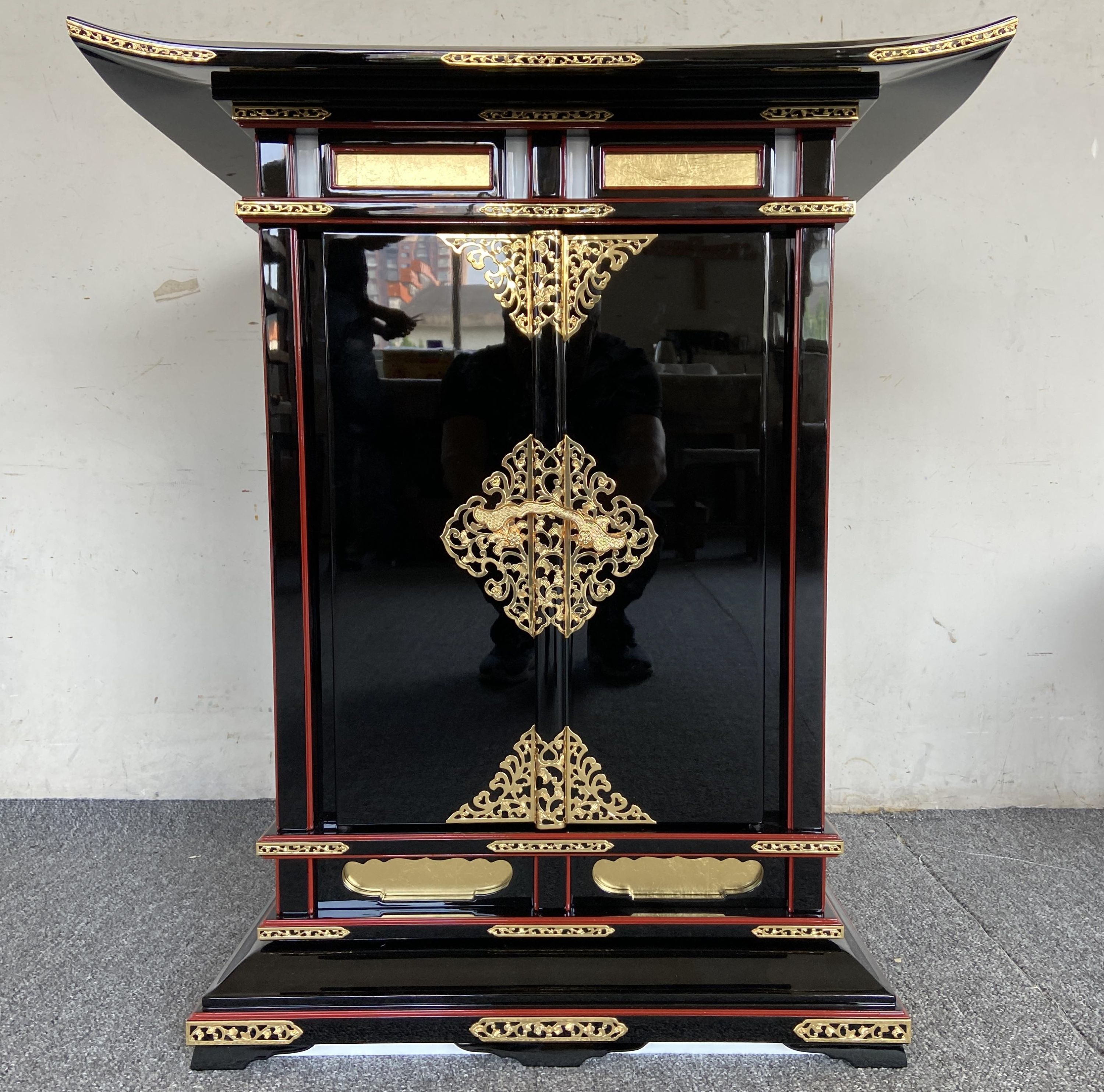 春日厨子 内梨地塗 戸丈1尺6寸 48CM寺院仏具 厨子 お内仏 仏像|仏具のKISHO 店