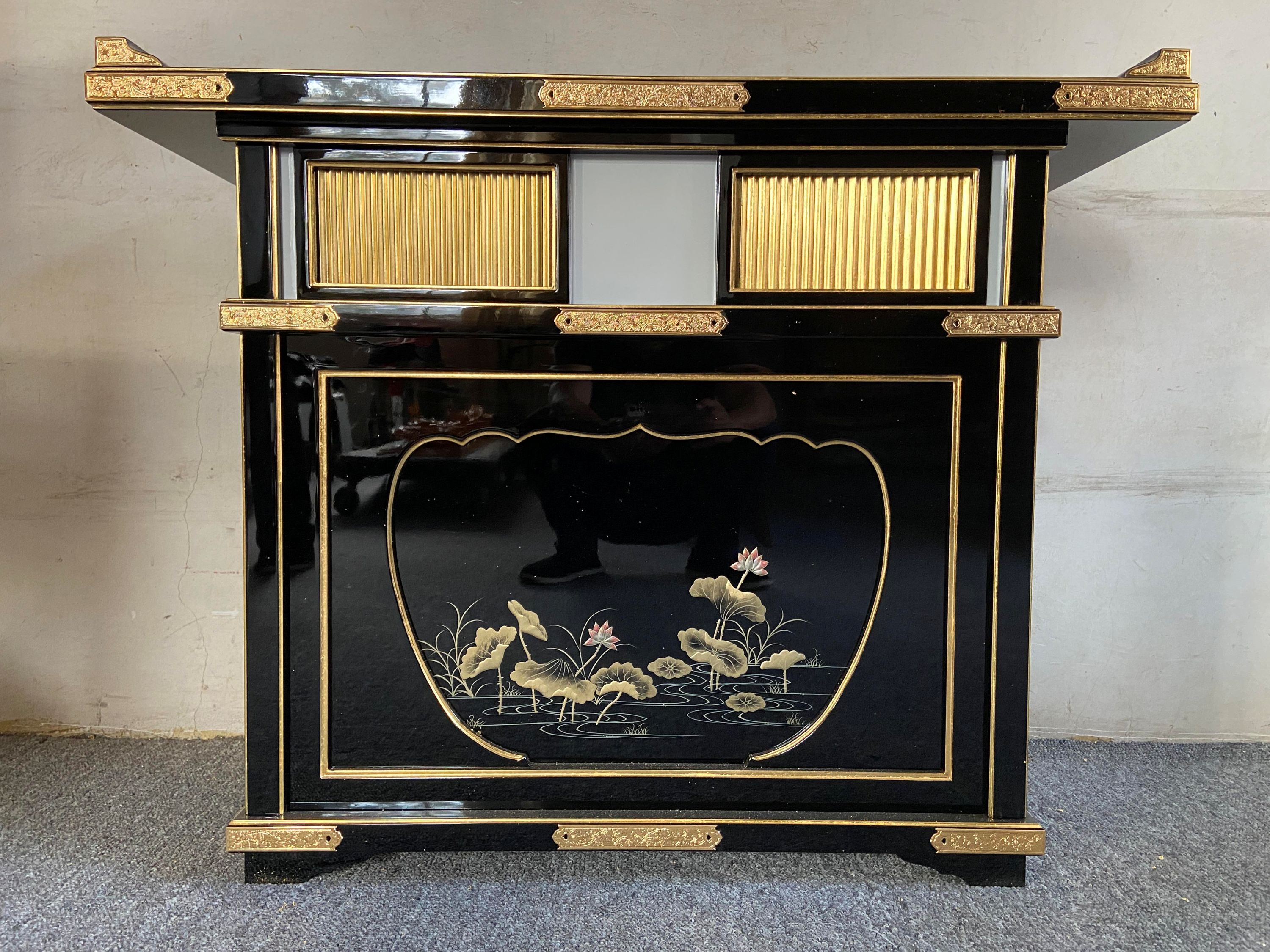 お寺さま仏具 立焼香机 蒔絵入り口・入口角型