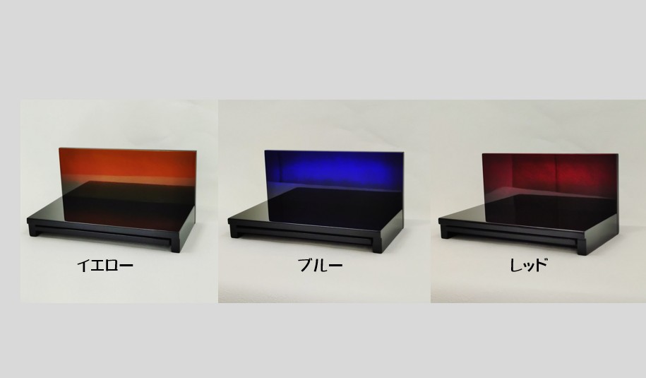 手元供養台 メモリアルステージ フィオーレ イエロー ブルー レッド ホワイト 金塗料 葡萄色|仏具のKISHO 店