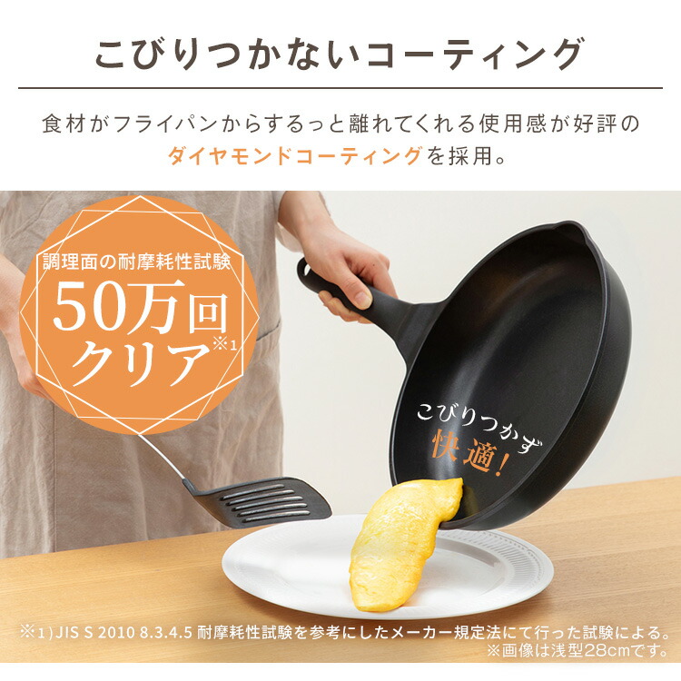 フライパン 軽量 26cm 28cm 浅型 深型 ih ガス火 単品 焦げ付きにくい 軽い 取っ手一体型 フッ素加工 汚れにくい 直火 ガス IH ギフト プレゼント アイリスオーヤマ キッチンシェフ