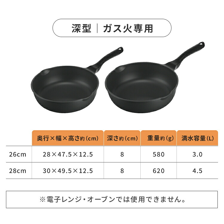 フライパン 軽量 26cm 28cm 浅型 深型 ih ガス火 単品 焦げ付きにくい 軽い 取っ手一体型 フッ素加工 汚れにくい 直火 ガス IH ギフト プレゼント アイリスオーヤマ キッチンシェフ
