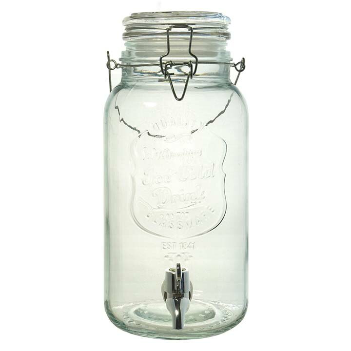 Grass ドリンクサーバー クリア サーバー ガラス ディスペンサー 蛇口付き 果実酒 梅酒 おしゃれ 保存容器 ウォーターサーバー 株 リビング D