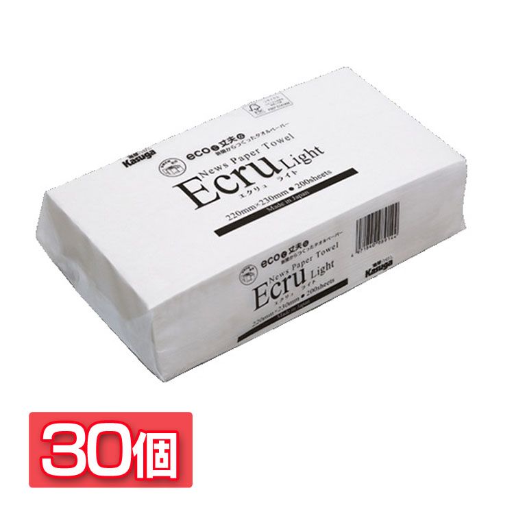 ペーパータオル 業務用 ニューズタオルエクリュライト200枚中判 520894ペーパータオル 中判 再生紙 ハンドタオル エクリュ レギュラー  春日製紙 キレイ キッチン 紙タオル ペーパーハンドタオル 楽天