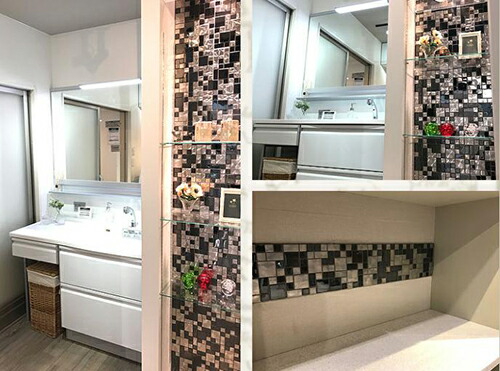 おしゃれ タイムアンドガーデンステンレスタイル 磁器質タイルベース 5枚 E キッチンマテリアル メーカー直送 モノクロームハリウッド Monochromedark5 ステンレスタイル 磁器質タイルベース Monochrome Dark 5 モノクロームハリウッド ダークステンレス タイル